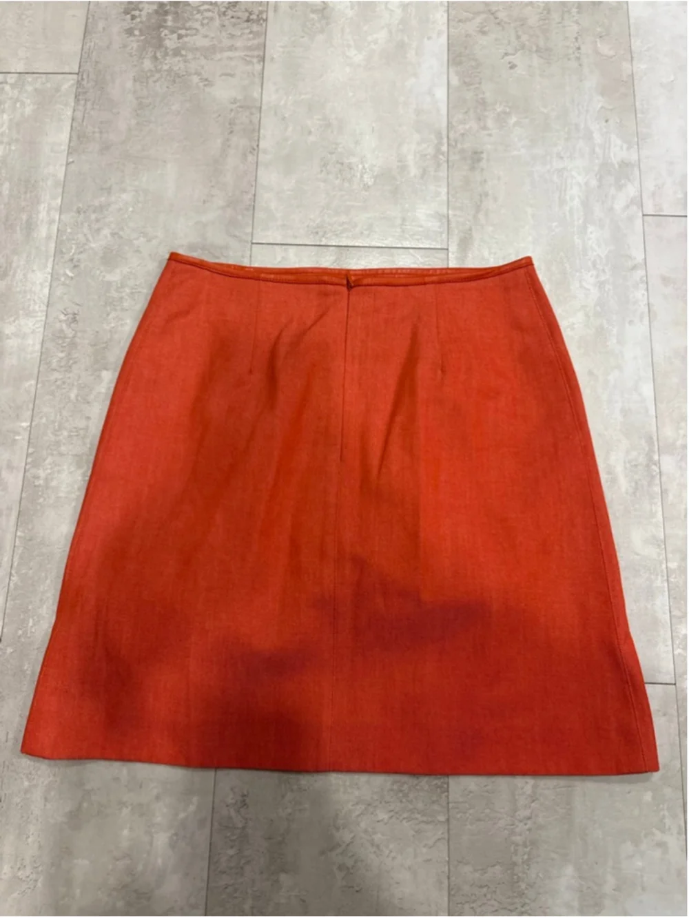 Paule Ka Paris Orange Red A-Line Knee Length Tailored Luxury Skirt SZ 38